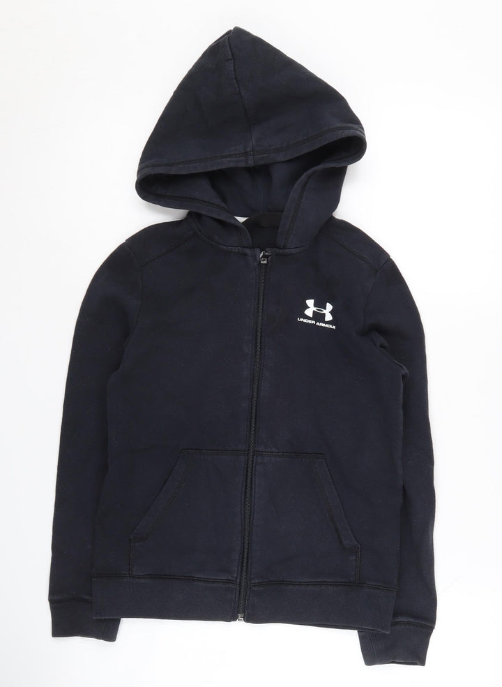 Under Armour Boys Black Full Zip Hoodie M