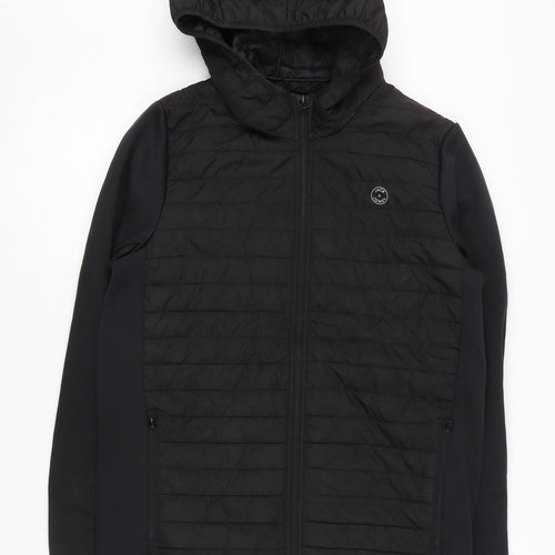 Jack & Jones Boys Black Puffer Jacket, 16Y, Hooded Winter Coat