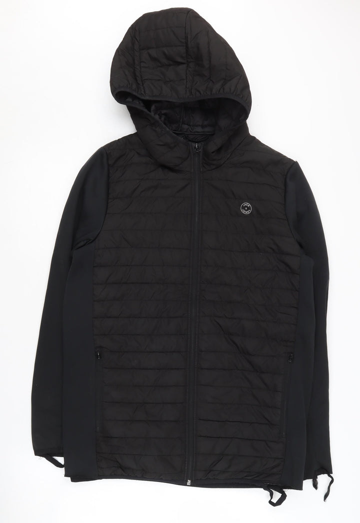 Jack & Jones Boys Black Puffer Jacket, 16Y, Hooded Winter Coat