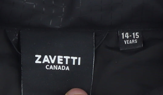 Zavetti Canada Boys Black Puffer Jacket 14-15 Years