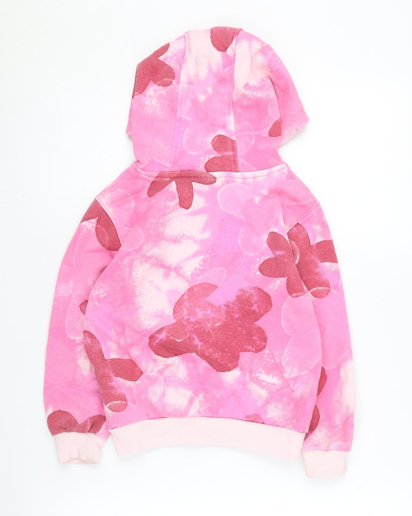 Nike Girls Pink Floral Hoodie 5-6 Years Cotton Blend