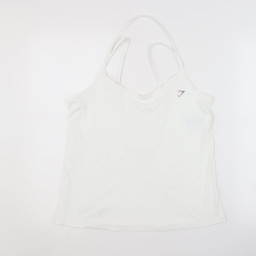 Gymshark Women's White Tank Top - Medium Camisole