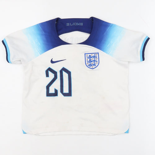 Nike Boys White & Blue Football Jersey XS