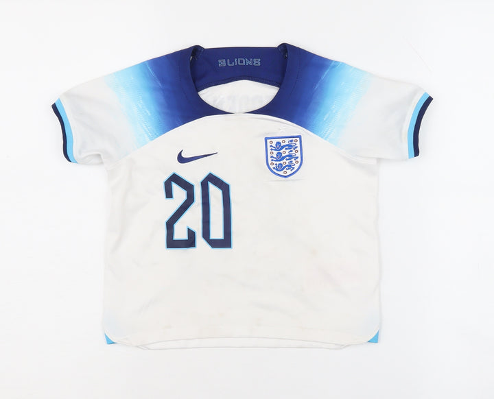 Nike Boys White & Blue Football Jersey XS