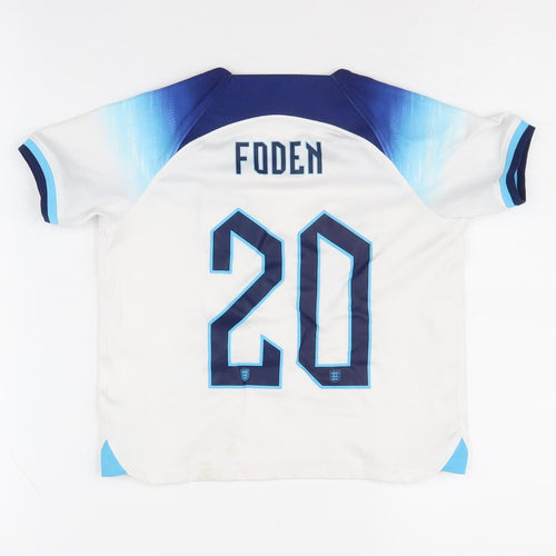 Nike Boys White & Blue Football Jersey XS