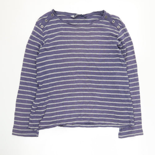 Isle Women's Purple Striped T-Shirt M Long Sleeve