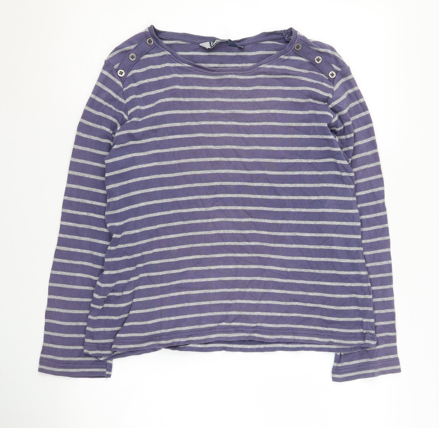 Isle Women's Purple Striped T-Shirt M Long Sleeve