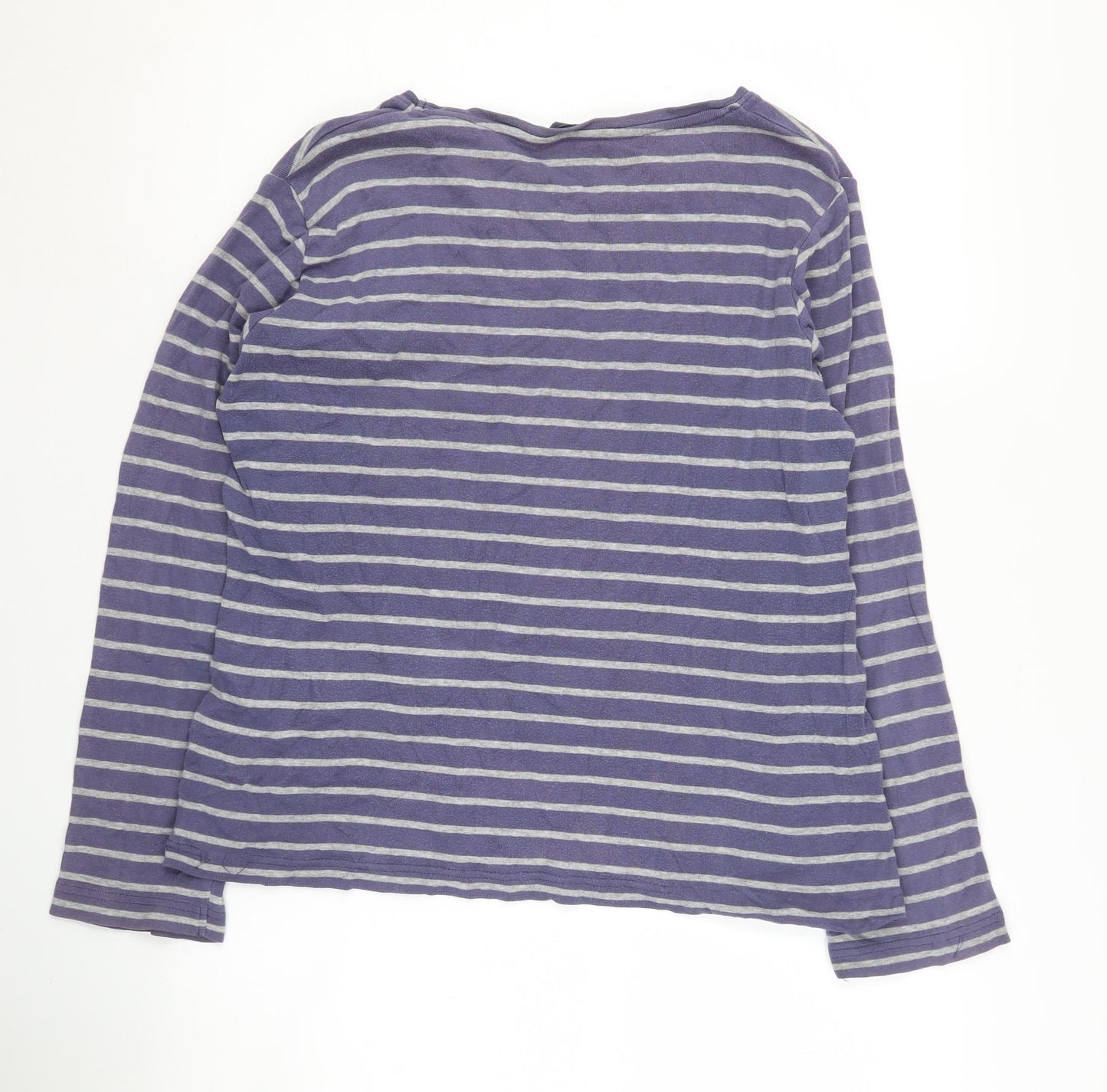 Isle Women's Purple Striped T-Shirt M Long Sleeve
