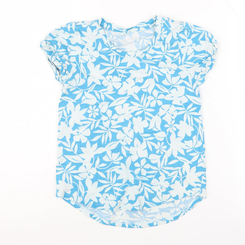 Lands' End Girls' Blue Floral T-Shirt, 8 Years