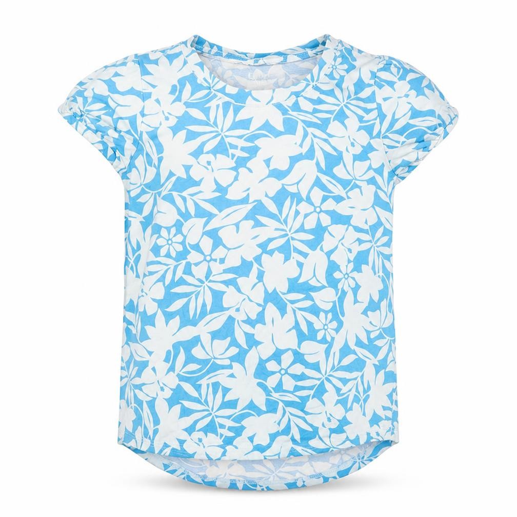 Lands' End Girls' Blue Floral T-Shirt, 8 Years