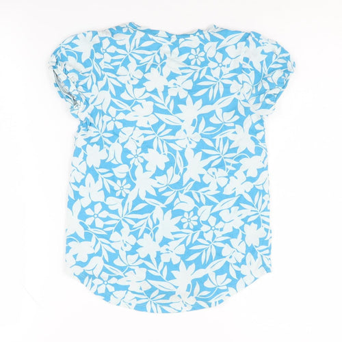 Lands' End Girls' Blue Floral T-Shirt, 8 Years