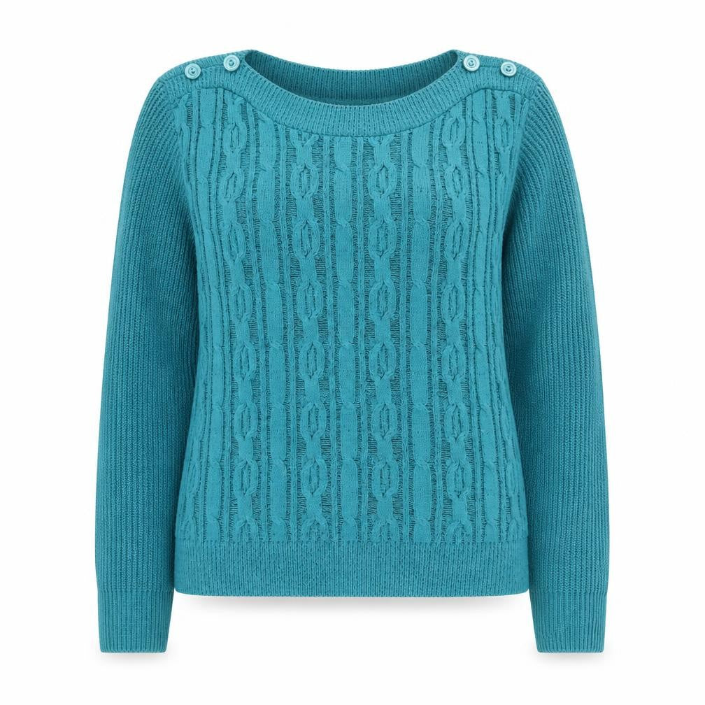 Front view of Lakeland Women's Blue jumper M/L