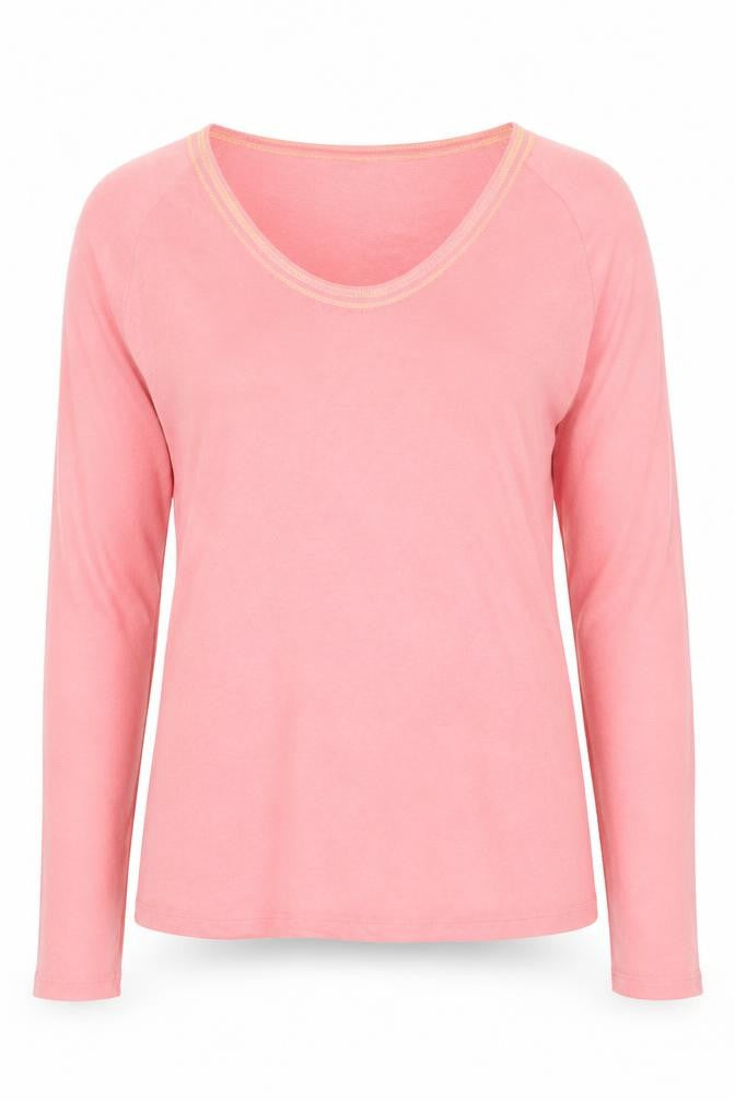 Front view of Hush Women's Pink Scoop Neck jumper S