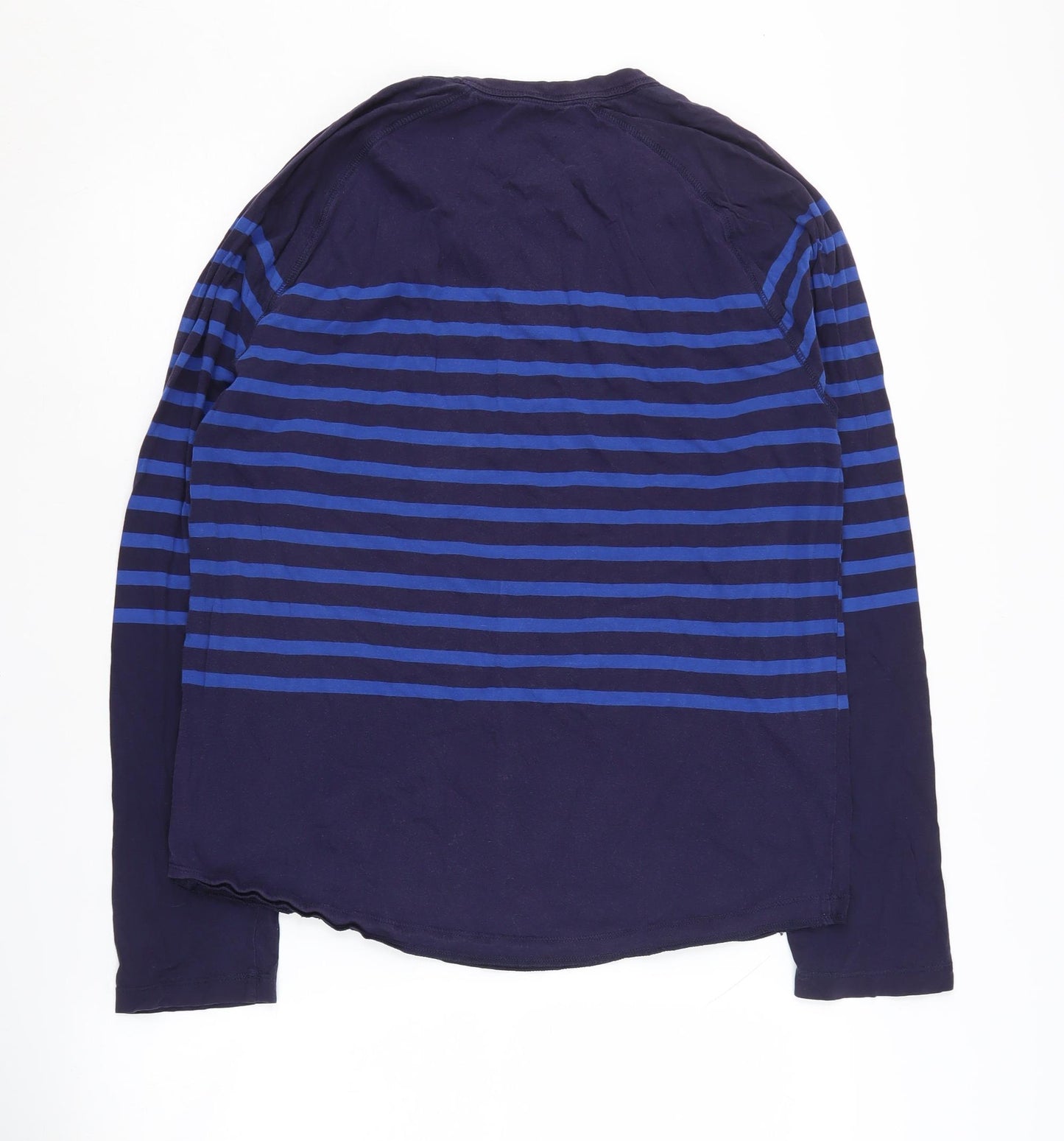 GAP Men's Blue Striped Long Sleeve T-Shirt M