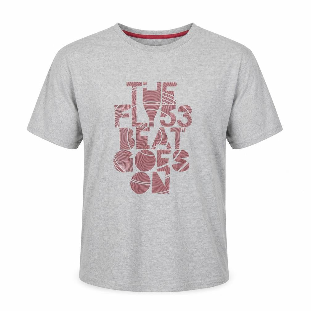 Front view of FLY53 Men's Grey Graphic Print T-Shirt L