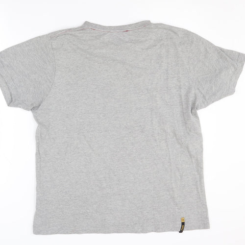 FLY53 Men's Grey Graphic Print T-Shirt L