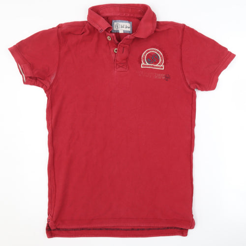 Fat Face Men's Red Cotton Polo Shirt Small