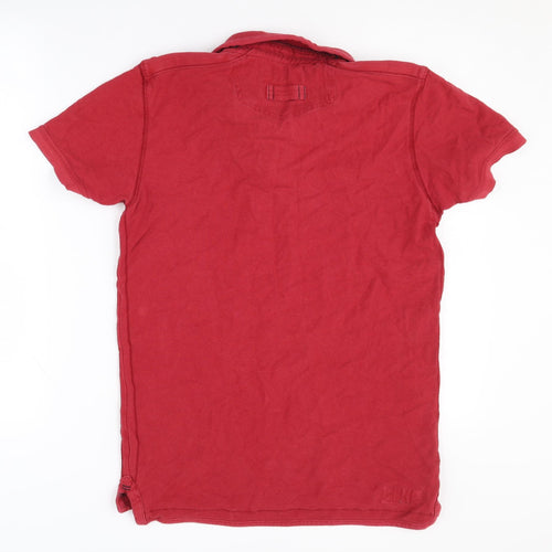 Fat Face Men's Red Cotton Polo Shirt Small