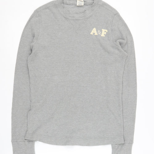 Abercrombie & Fitch Men's Grey Long Sleeve T-Shirt M
