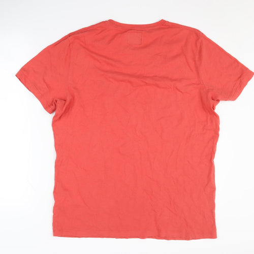 Abercrombie & Fitch Men's Red L T-Shirt, Crew Neck