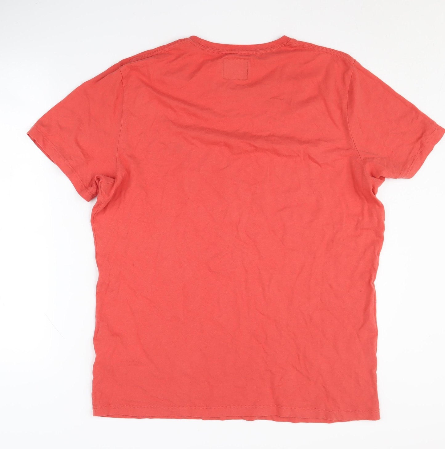 Abercrombie & Fitch Men's Red L T-Shirt, Crew Neck
