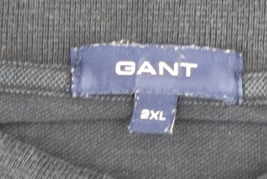 GANT Men's Black Long Sleeve Polo 2XL