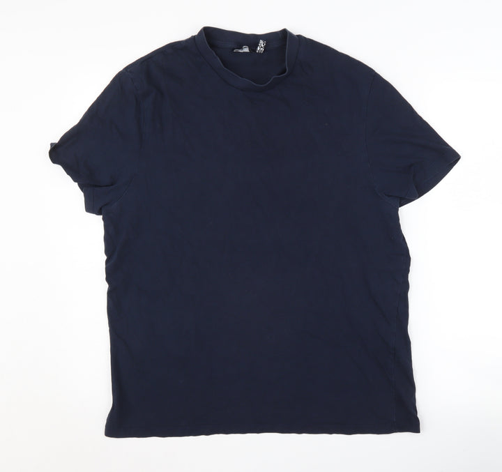 ASOS Design Blue Crew Neck T-Shirt, Men's L, Cotton Casual