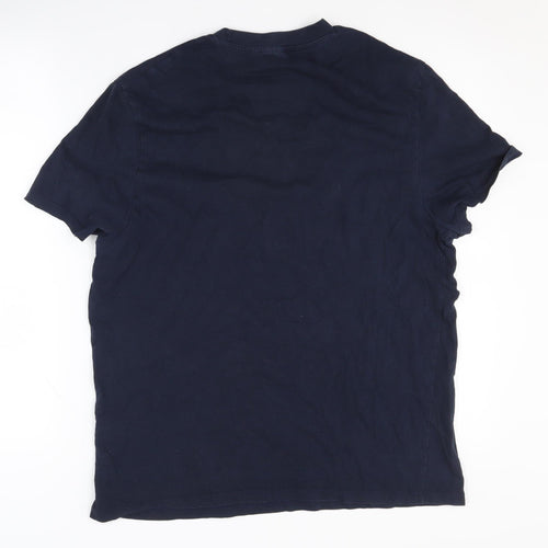 ASOS Design Blue Crew Neck T-Shirt, Men's L, Cotton Casual