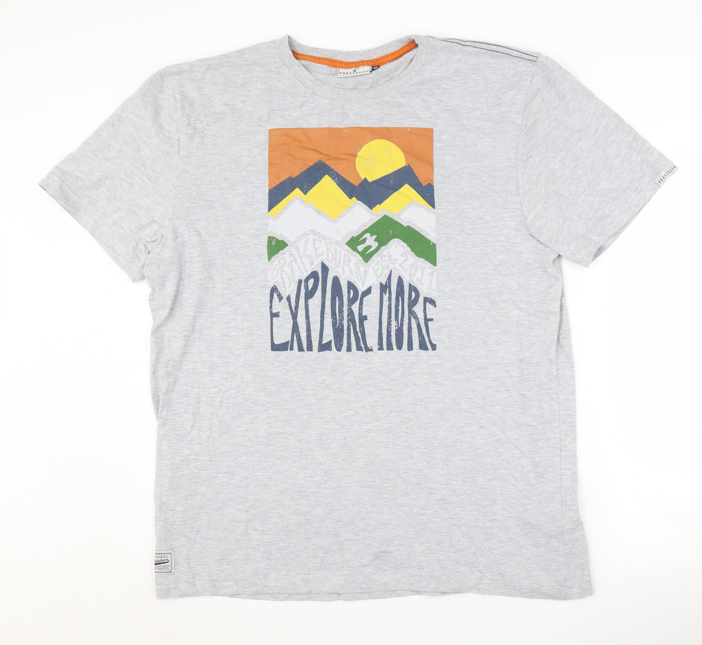 Brakeburn Men's Grey 2XL Explore More T-Shirt