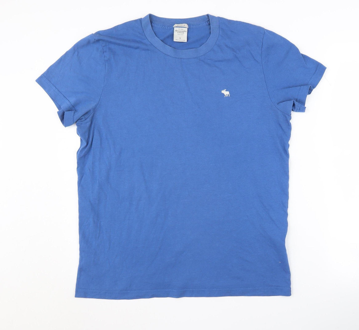 Abercrombie & Fitch Men's Blue Crew Neck T-Shirt Size L