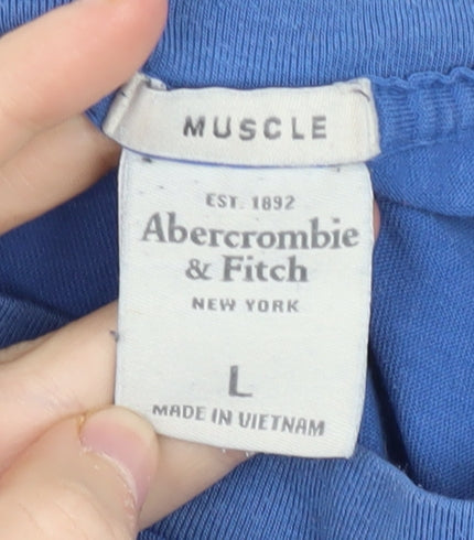 Abercrombie & Fitch Men's Blue Crew Neck T-Shirt Size L