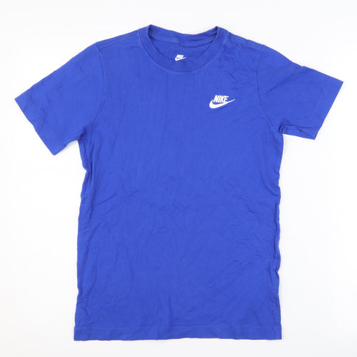 Nike Boys Blue Cotton T-Shirt M - Stylish Casual Wear