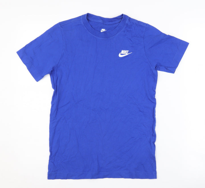 Nike Boys Blue Cotton T-Shirt M - Stylish Casual Wear