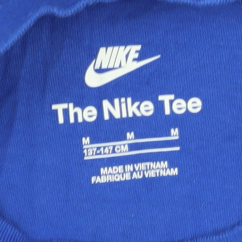 Nike Boys Blue Cotton T-Shirt M - Stylish Casual Wear