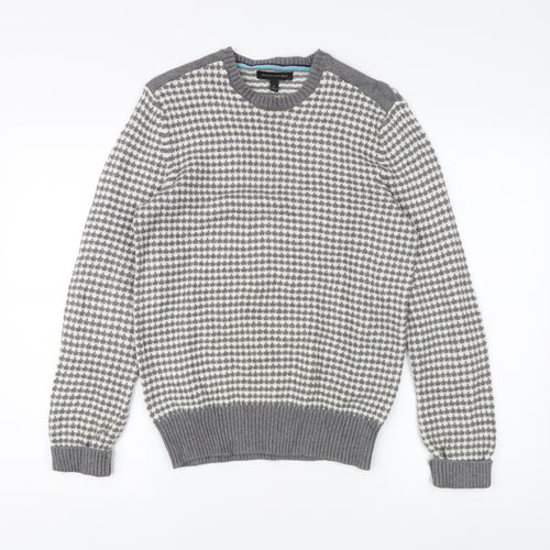Banana Republic Men's Grey S Geometric Knit Pullover