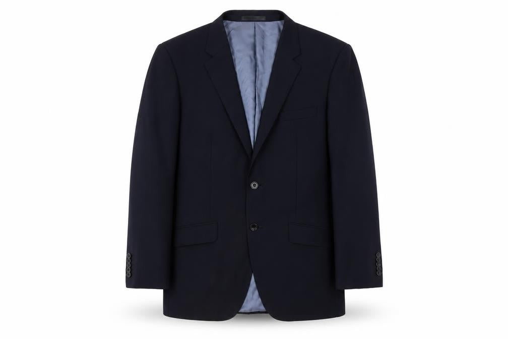 Front view of T.M. Lewin Men's Blue Regular Fit Suit Jacket 39R