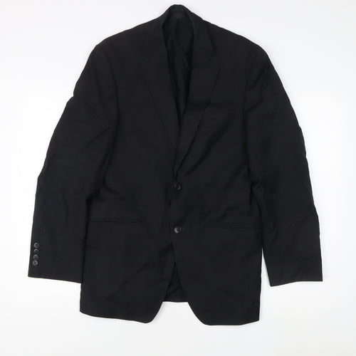 Marks and Spencer Black Wool Travel Blazer M
