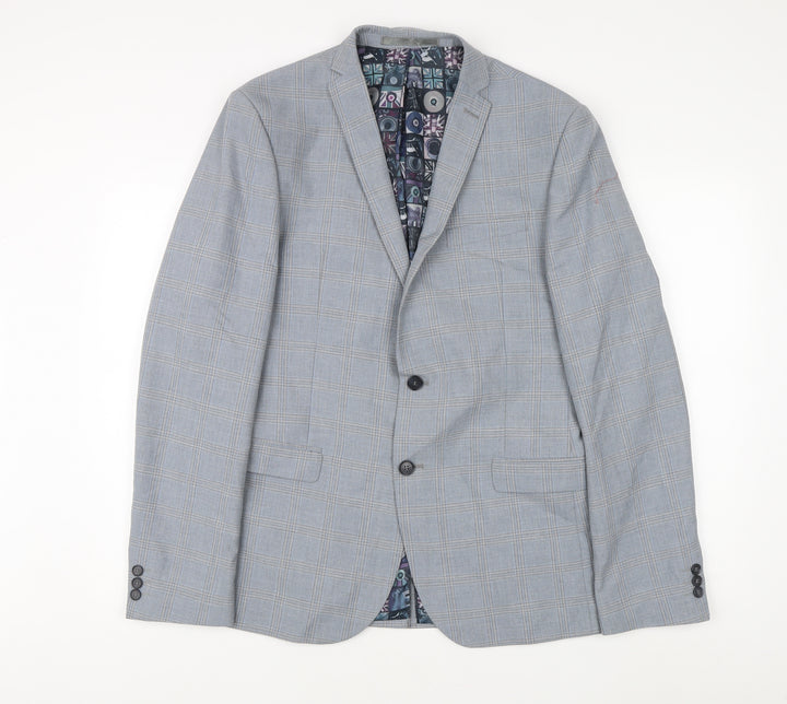 Ben Sherman Men's Grey Single Breasted Suit Jacket Size 42 Regular
