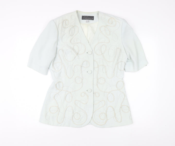 Gina Women's White Suit Jacket, Size 14