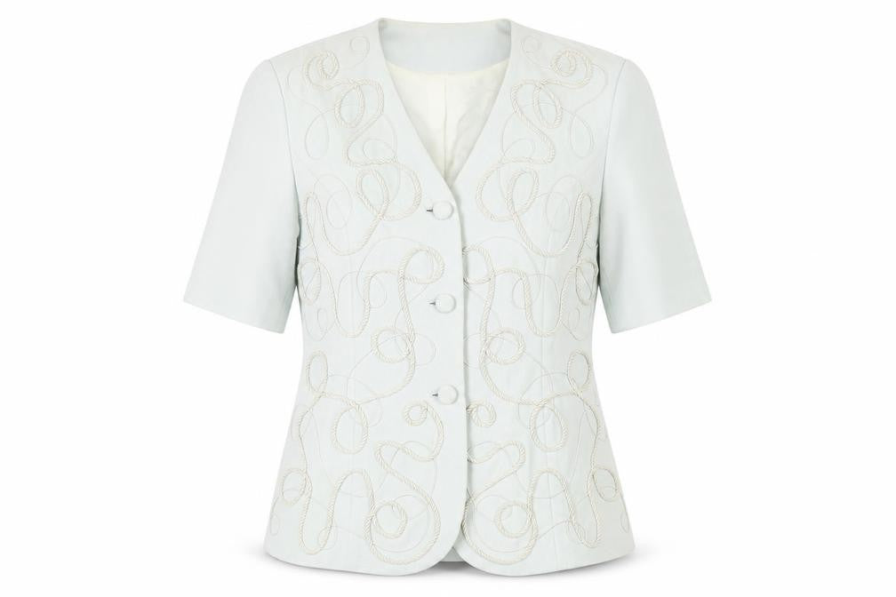 Front view of Gina Women's White Suit Jacket, size 14
