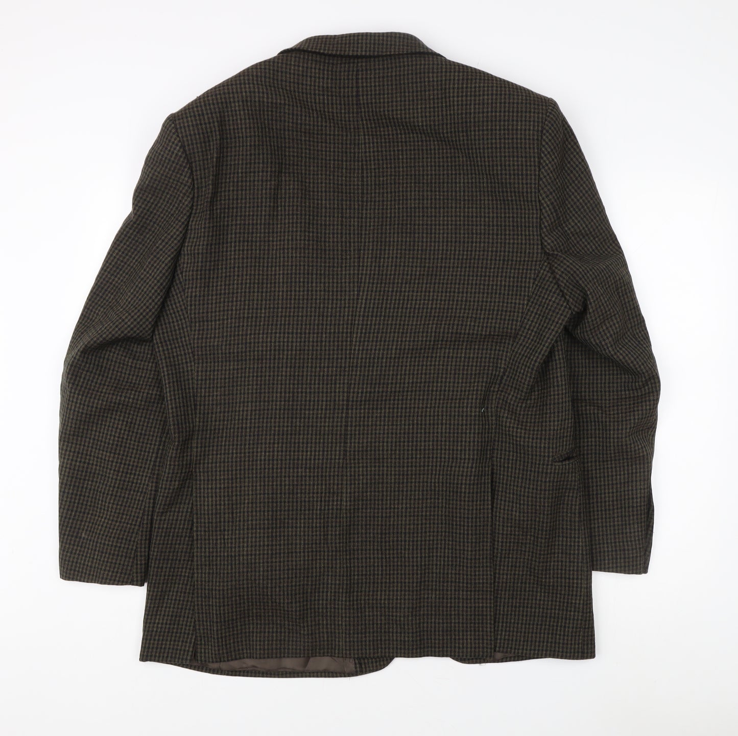 Marks and Spencer Men's Brown Check Blazer, Size 42R, Wool