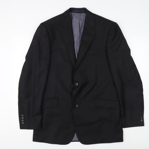 Daniel Hechter Men's Black 42 Long Jacket Wool