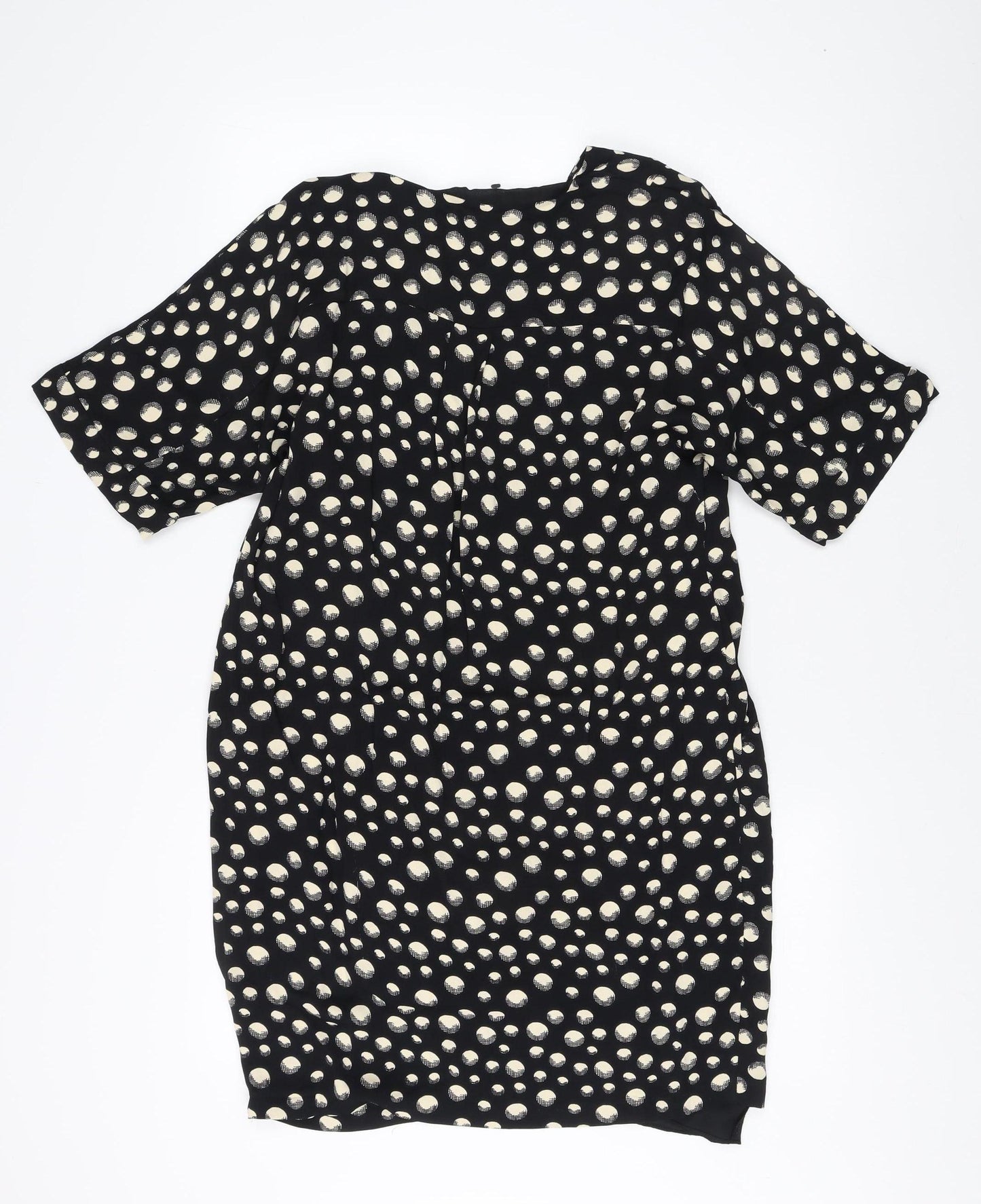 Whistles Women's Black Polka Dot V-Neck Dress Size 10