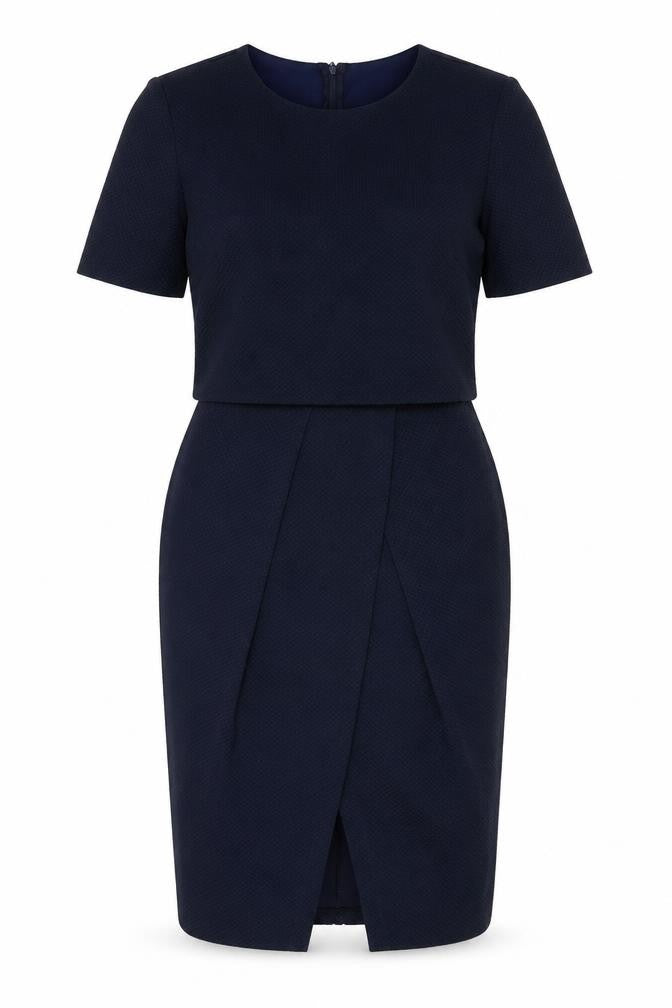 Front view of ASOS Women's Blue Pencil Dress, size 10, Formal