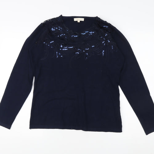 Bluoltre Jeans Women's Blue Pullover Jumper L