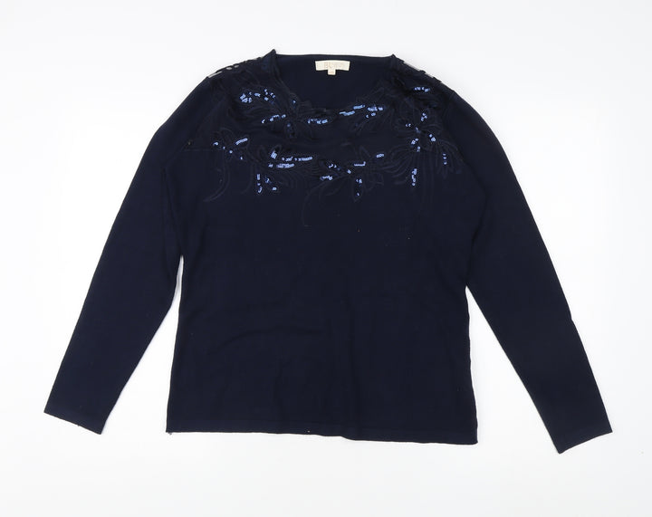 Bluoltre Jeans Women's Blue Pullover Jumper L