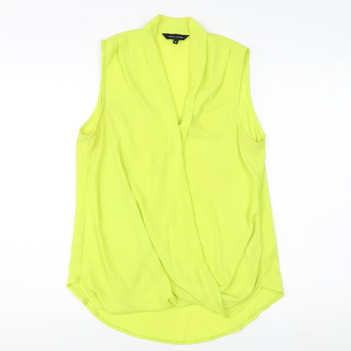 New Look Women's Yellow Wrap Blouse, Size 12