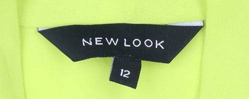 New Look Women's Yellow Wrap Blouse, Size 12