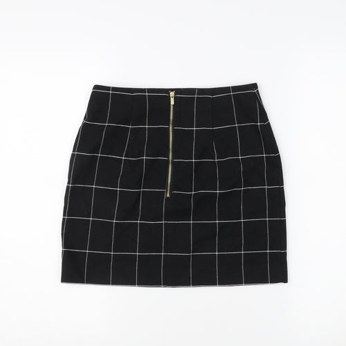 H&M Women's Black Check Pencil Skirt, Size 6