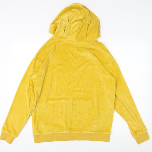 H&M Girls Yellow Velour Hoodie, Pullover Style, Size 14 Years
